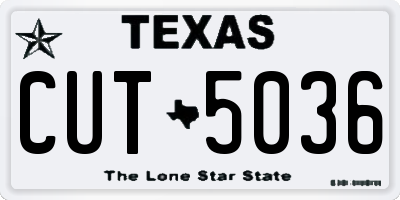 TX license plate CUT5036