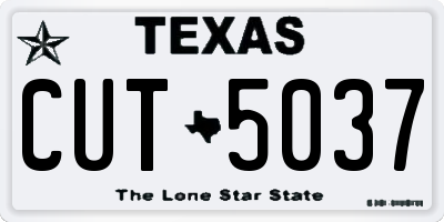 TX license plate CUT5037