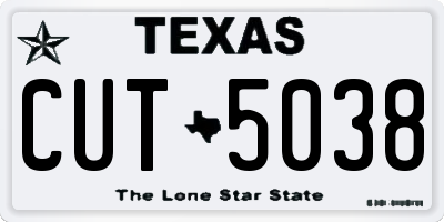 TX license plate CUT5038