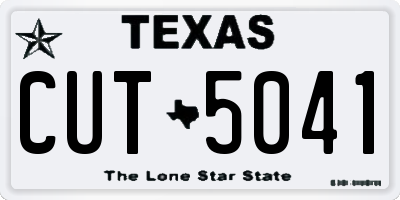 TX license plate CUT5041
