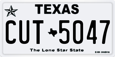 TX license plate CUT5047