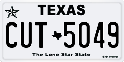 TX license plate CUT5049