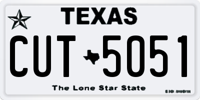 TX license plate CUT5051