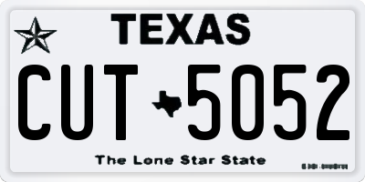 TX license plate CUT5052