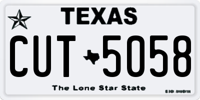 TX license plate CUT5058