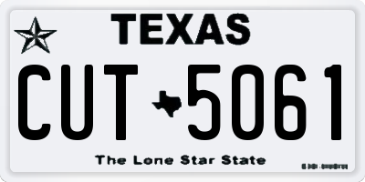 TX license plate CUT5061