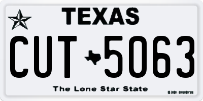 TX license plate CUT5063