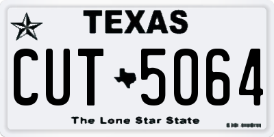 TX license plate CUT5064