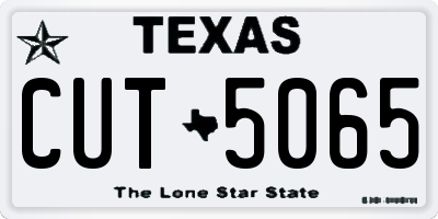 TX license plate CUT5065