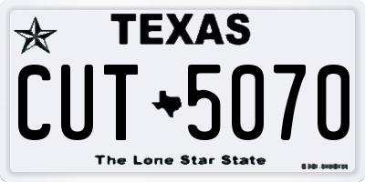 TX license plate CUT5070