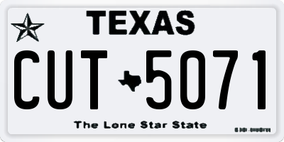 TX license plate CUT5071
