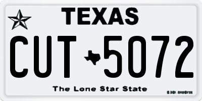 TX license plate CUT5072