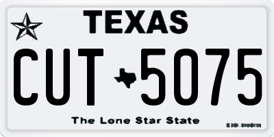 TX license plate CUT5075