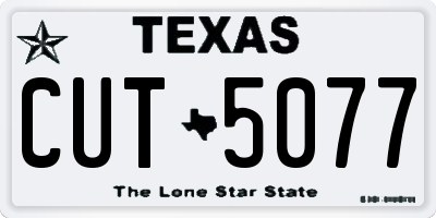 TX license plate CUT5077