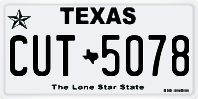 TX license plate CUT5078