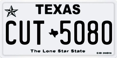 TX license plate CUT5080