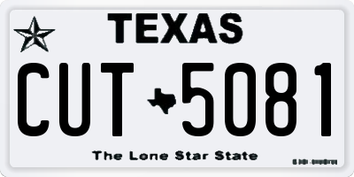 TX license plate CUT5081
