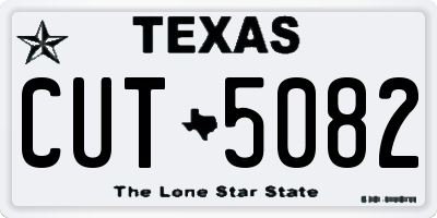 TX license plate CUT5082