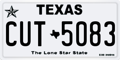 TX license plate CUT5083