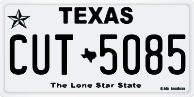 TX license plate CUT5085