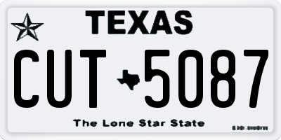 TX license plate CUT5087