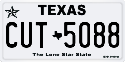 TX license plate CUT5088