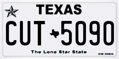 TX license plate CUT5090