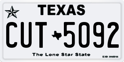 TX license plate CUT5092