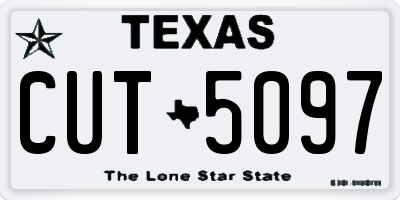 TX license plate CUT5097