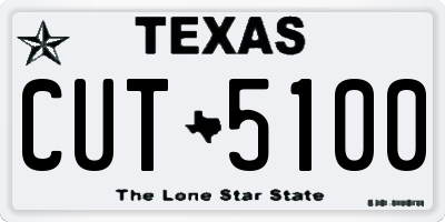 TX license plate CUT5100