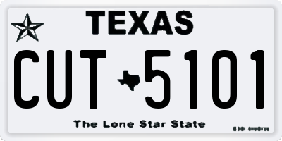 TX license plate CUT5101
