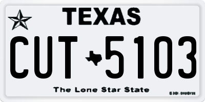 TX license plate CUT5103