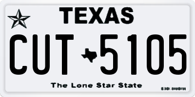 TX license plate CUT5105