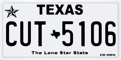 TX license plate CUT5106