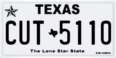 TX license plate CUT5110