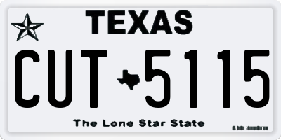 TX license plate CUT5115