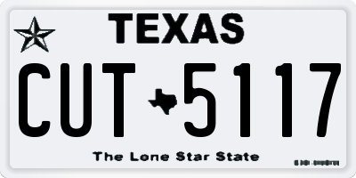 TX license plate CUT5117