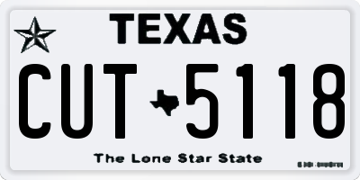 TX license plate CUT5118