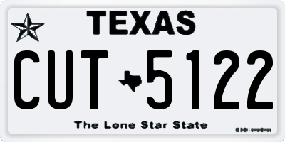 TX license plate CUT5122