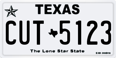 TX license plate CUT5123
