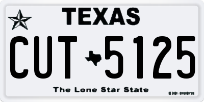 TX license plate CUT5125