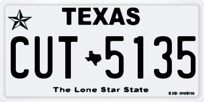 TX license plate CUT5135