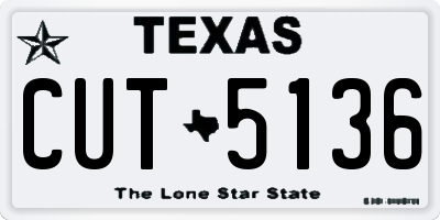 TX license plate CUT5136