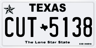 TX license plate CUT5138