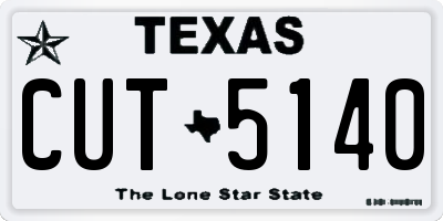 TX license plate CUT5140