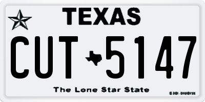 TX license plate CUT5147
