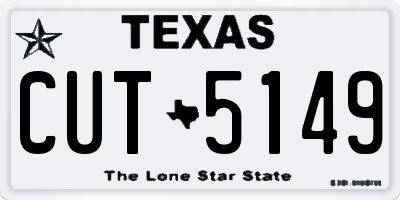TX license plate CUT5149