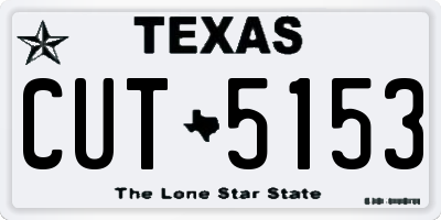 TX license plate CUT5153