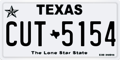 TX license plate CUT5154