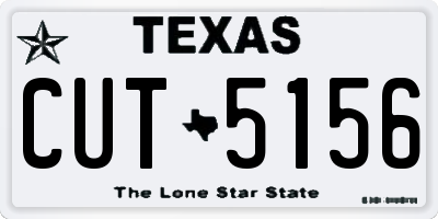 TX license plate CUT5156